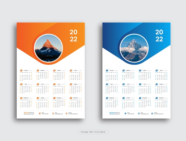 Page Wall Calendar Template Design