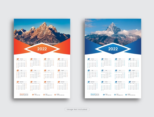 Page Wall Calendar Template Design