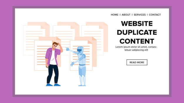 Page website duplicate content vector