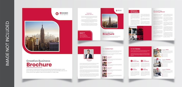 Pages company profile brochure template, 8 pages creative business brochure template