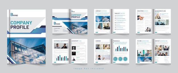 Pages company profile brochure template layout design multipage business brochure design