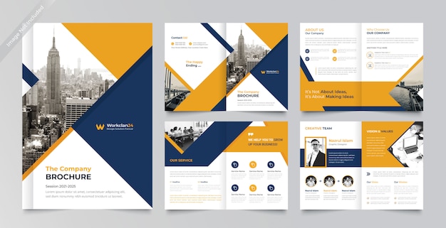 Страницы корпоративного дизайна брошюры шаблон премиум
