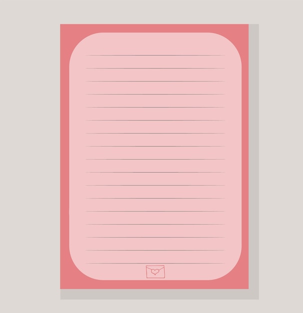 pages line for notebook colorful sketchbook pink elements love vector illustration