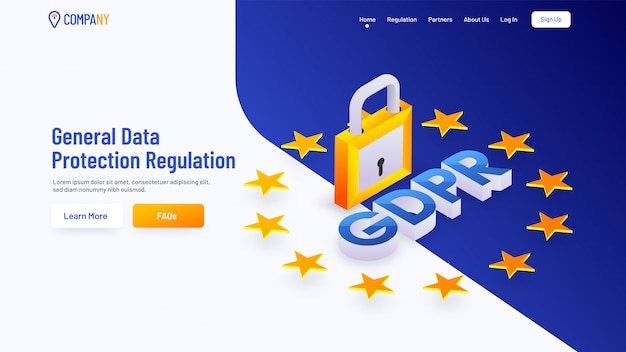 Vector pagina laden voor algemene verordening gegevensbescherming
