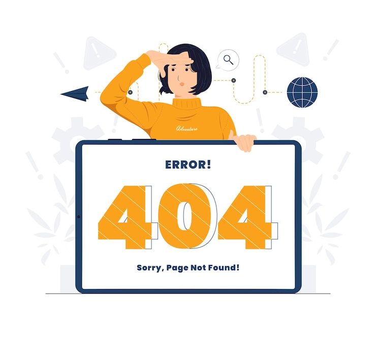 Vector pagina niet gevonden 404 fout concept illustratie