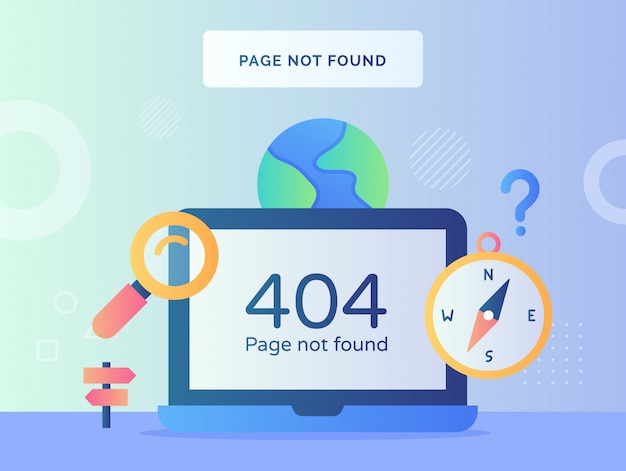 Pagina niet gevonden concept met monitor en laptop computerteken met moderne vlakke stijl van de pictogramstijl