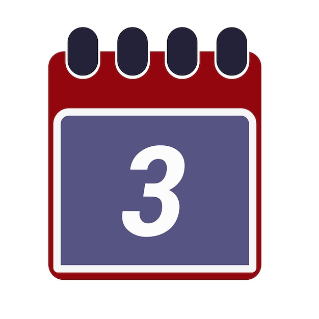 Pagina van de kalender met dag 3 illustratie