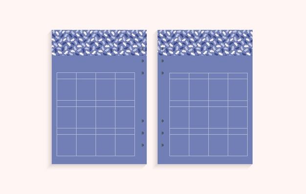 Vector paginasjabloon voor het jaarlijks plannen van belangrijke datums of notities