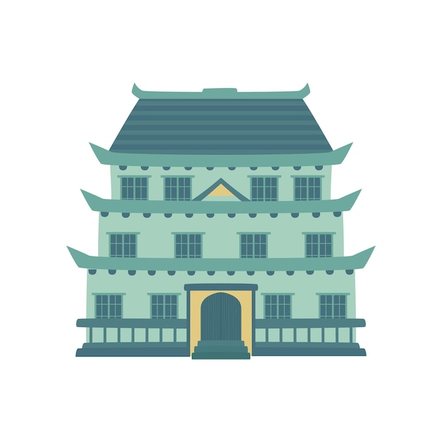 Pagoda traditional japanese chinese asian building cartoon vector illustration on a white background