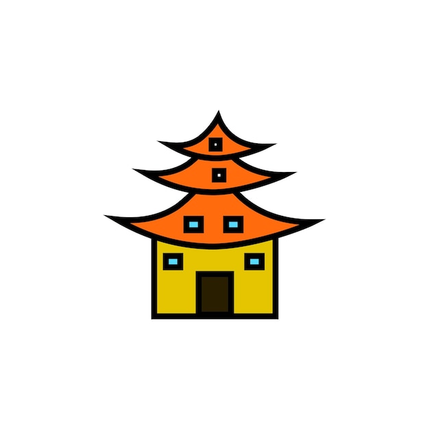 Vector pagoda vector icon