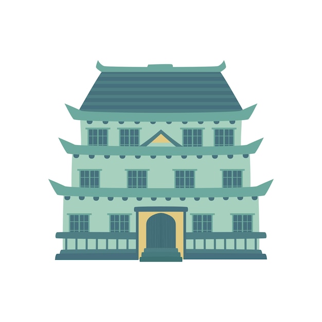 Pagode traditionele Japanse Chinese Aziatische gebouw cartoon vector illustratie op een witte background