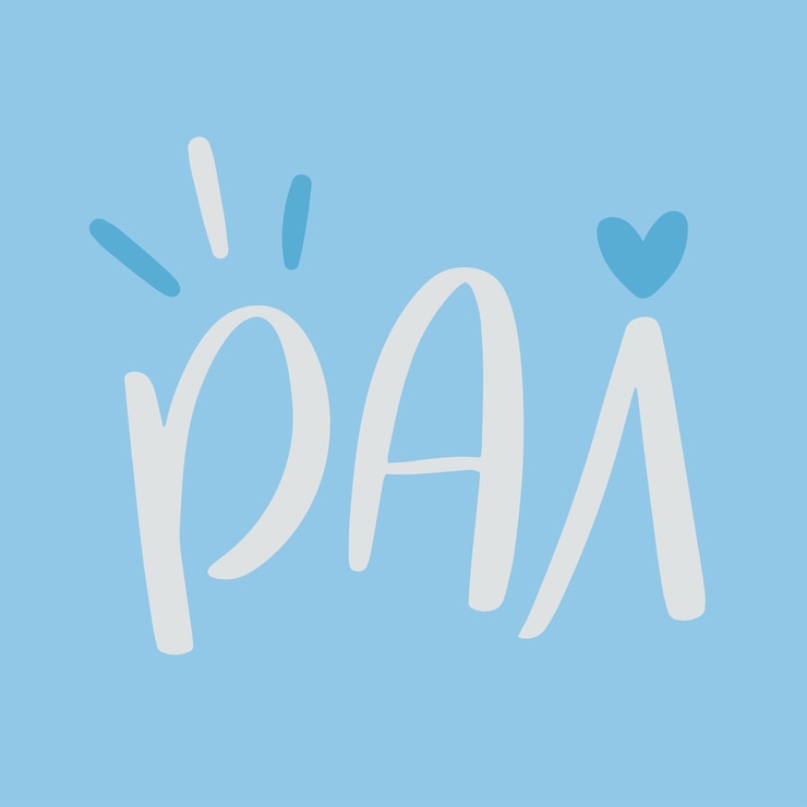 Vector pai dad in brazilian portuguese modern hand lettering vector