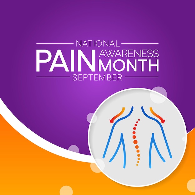 Vector pain awareness month is observed every year in september