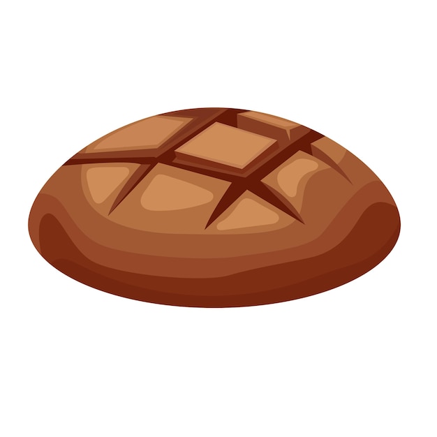 Pain de campagne round bread vector illustration