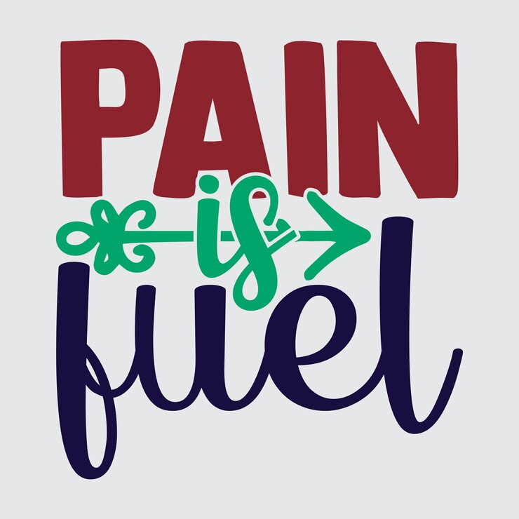 वेक्टर pain is fuel  motivational  typography t-shirt design