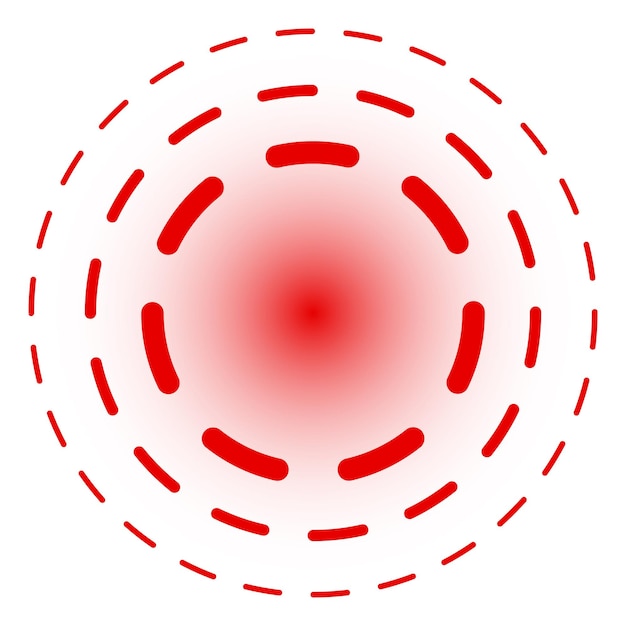 Маркер боли Красные круги Точка центра болезни