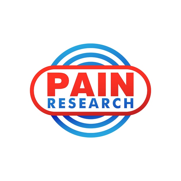 Pain Research Company Logo Design Template Blue Red Simple Logo Concept