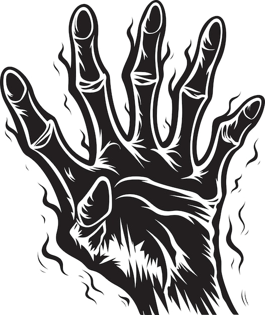 Vector pained grasp screaming hand symbol scream in silence hand emblem design