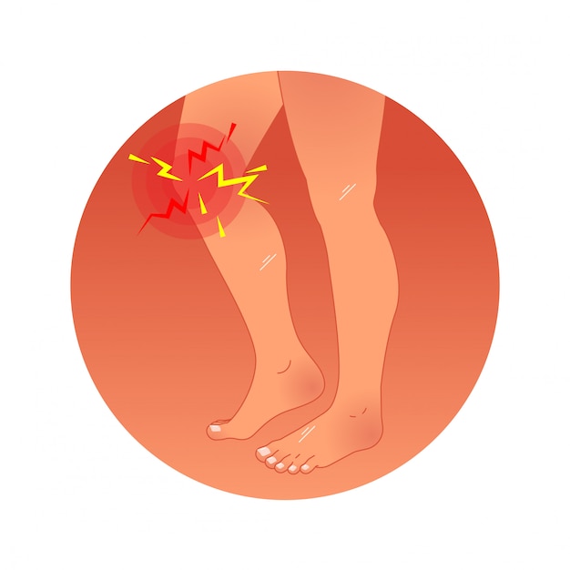 Painful knee concept vector illustration