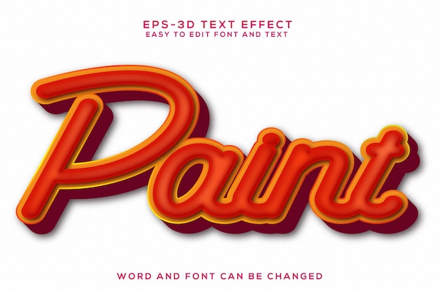 Vector paint 3d text effect