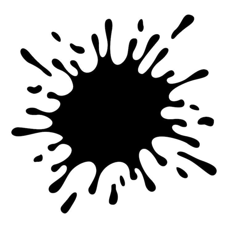 Vector paint blot creative isolated paint brush stroke or spot ink smudge abstract shape stain texture grunge design element