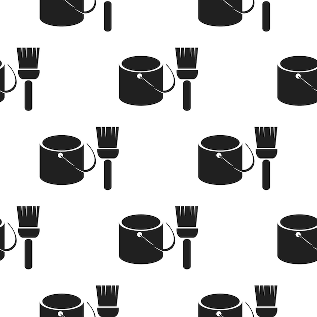 Paint brush and bucket icon illustration