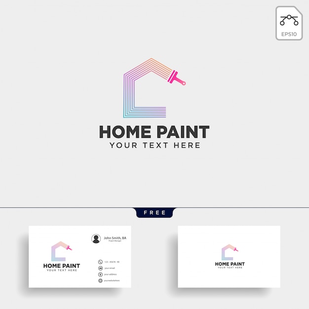 Paint brush colorful logo template vector icon element