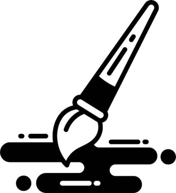 Paint Brush glyph and line vector illustration