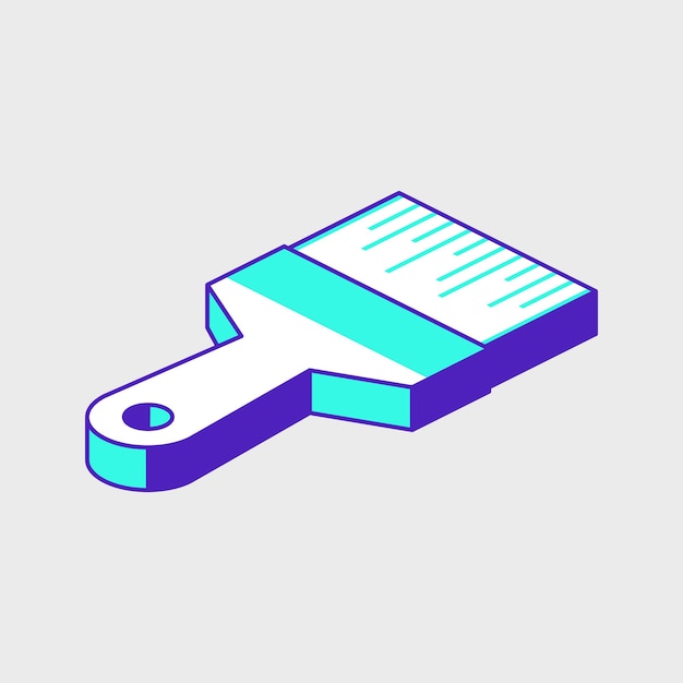 Paint brush isometric vector icon illustration