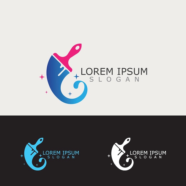 Paint Brush Logo simple Art Icons and Graphics color design