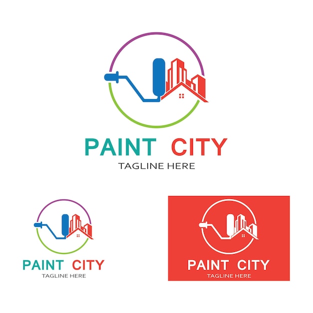 Paint brush logo and symbol vector image