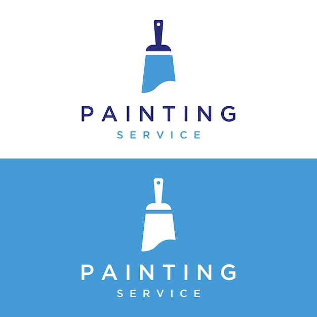 Paint brush and roll logo template creative design for home and city service