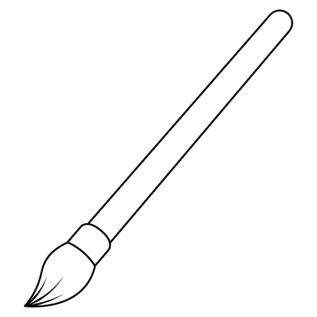 Paint brush. sketch of a brush with stiff bristles. art tool for coloring in doodle style