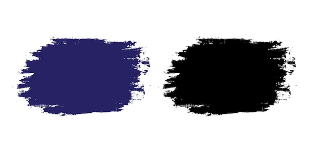 Paint brush stroke black and blue shape design bundle