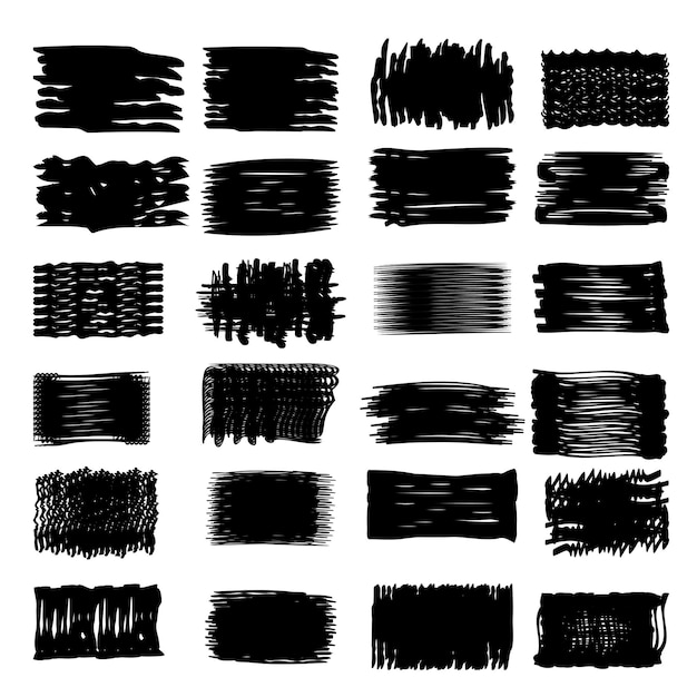 Paint brush stroke set