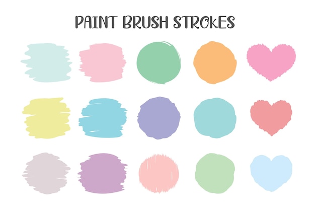 Paint brush strokes set