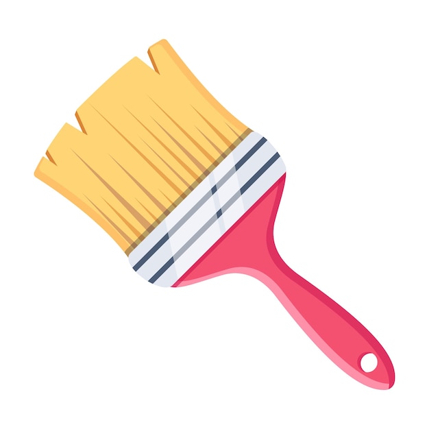 A paint brush with a pink handle