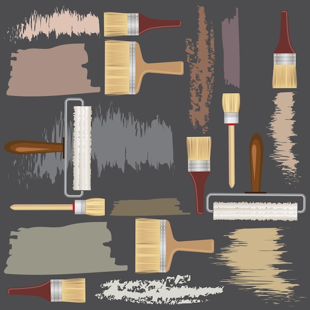 Paint brushes seamless pattern 2