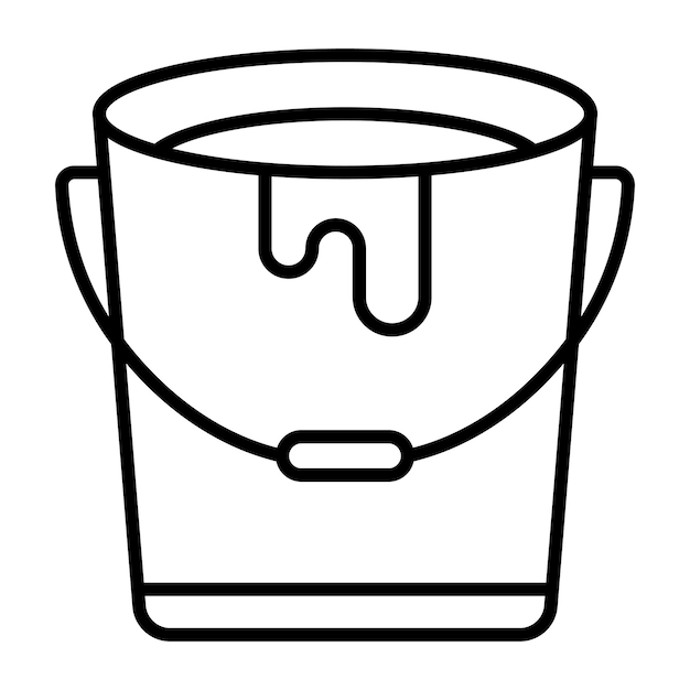 Paint Bucket Vector Illustratie Stijl