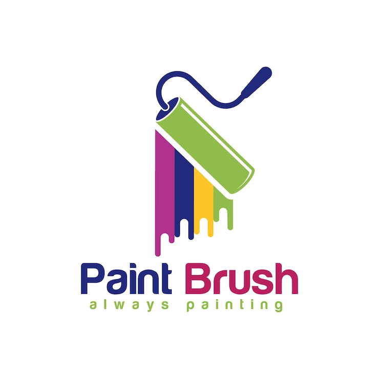Vector paint coloring brush logo design vector templates