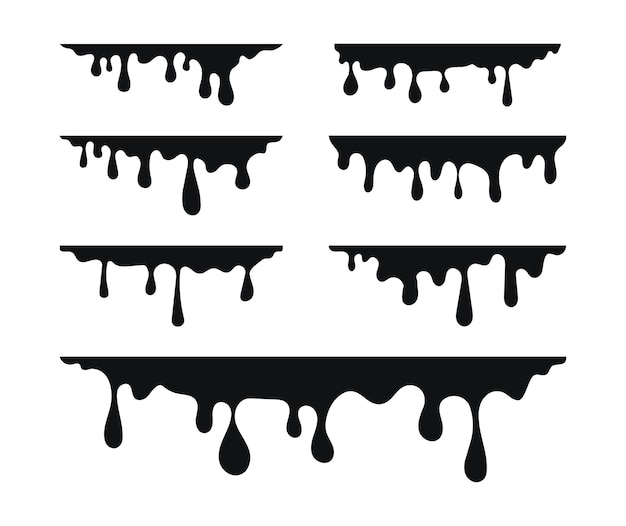 Paint dripping set Black melt drips Current liquid Dripping fluid