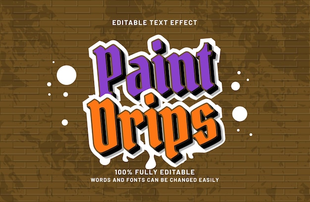 paint drips editable text effect