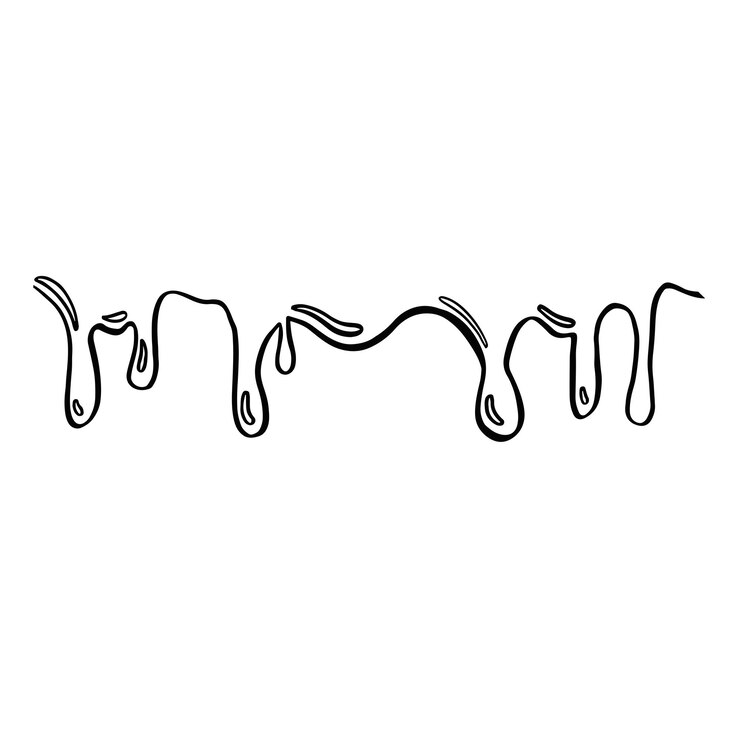 Vector paint drips line seamless monochrome vector