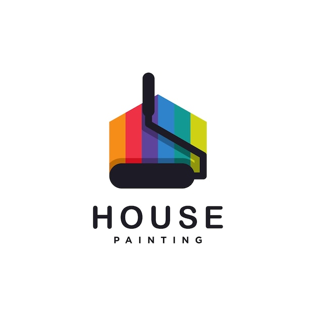 Paint house logo design icon element vector with modern style