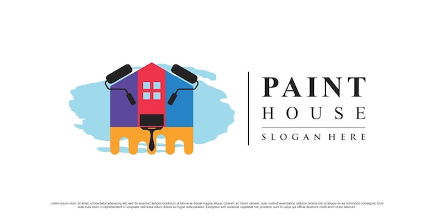 Vector paint house logo design inspiration with creative element premium vector