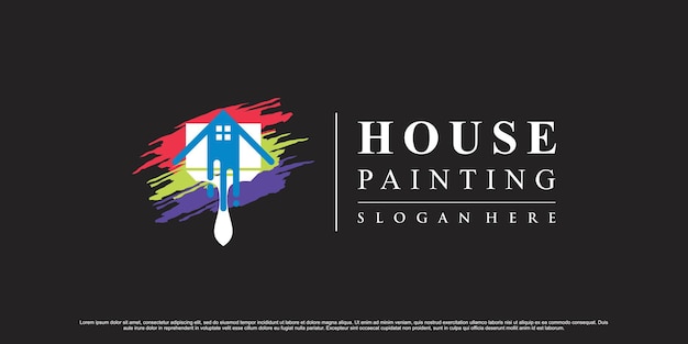 Paint house logo design inspiration with creative element Premium Vector