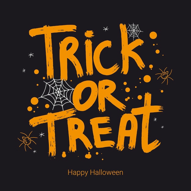 페인트 비문 Trick Or Treat 거미줄과 거미