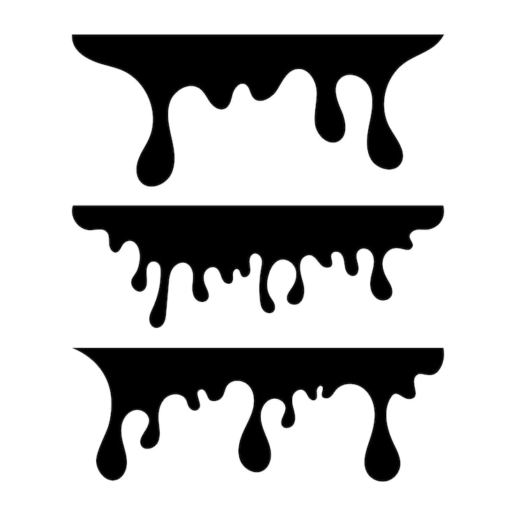 Vector paint liquid drips set