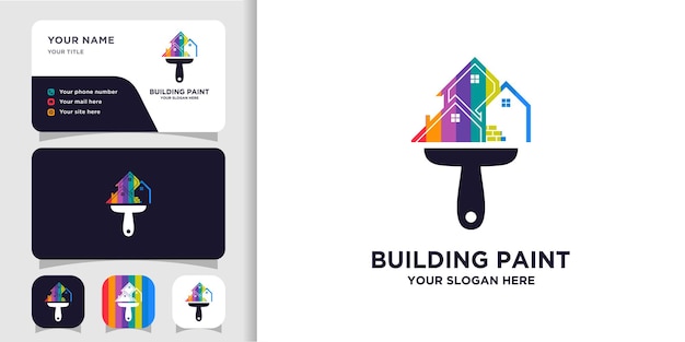 Paint logo design concept premium vector