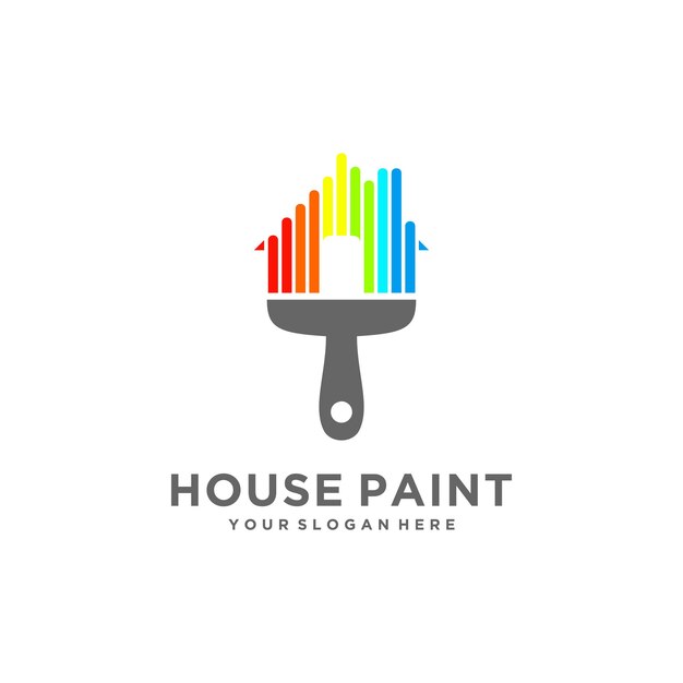 paint logo design concept premium vector